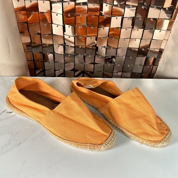 USHUAIA Orange Canvas Slip on Shoes with Jute Details Size 39 - Picture 4 of 13